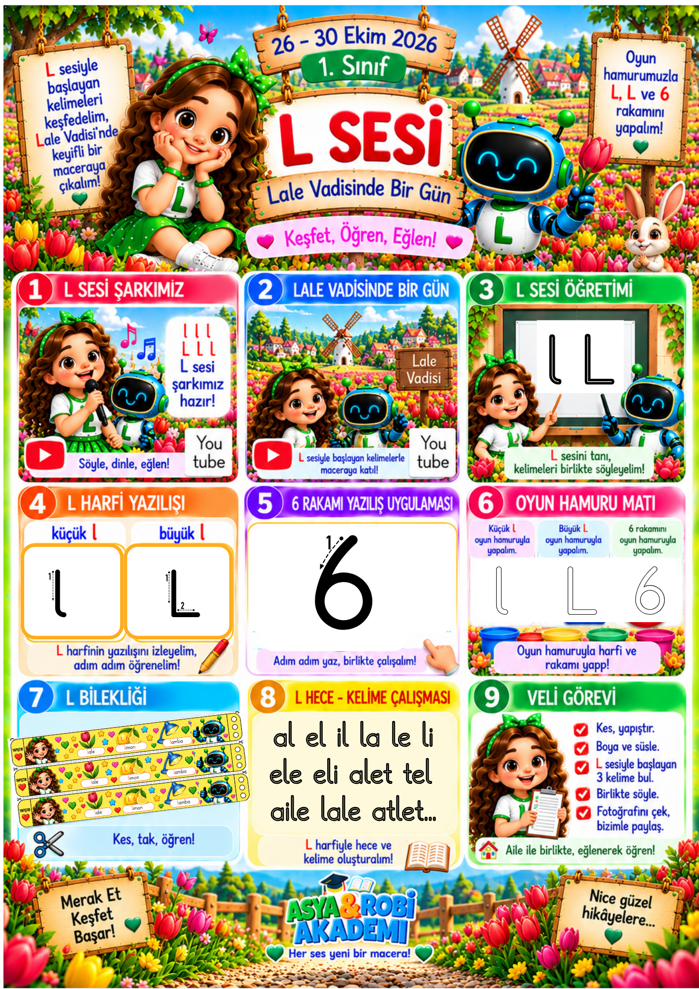 L Sesi ve 6 Rakamı Çalışmaları